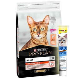 Pro Plan - Pro Plan Somonlu Yetişkin Kedi Maması 10 Kg + GimCat Multi Vitamin Paste Macun