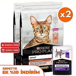 Pro Plan Somonlu Kedi Maması 10 Kg x 2 Adet + 35 Adet Pro Plan Hairball Pouch - Pro Plan