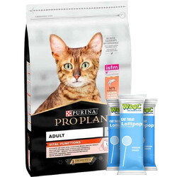 Pro Plan - Pro Plan Somonlu Yetişkin Kedi Maması 3 Kg + 3 Adet Wooc Kedi Ödülü Lolipop