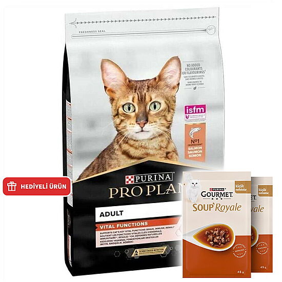 Pro Plan Somonlu Kedi Maması 3 Kg + 2 Adet Gourmet Çorba - 2