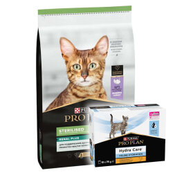 Pro Plan Kısırlaştırılmış Hindi Etli Kedi Maması 10 Kg + Hydra Care Yaş Mama 75 Gr x 10 Adet - Pro Plan