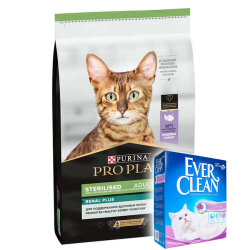 Pro Plan Kısırlaştırılmış Hindi Etli Kedi Maması 10 Kg + Everclean 10 Lt Kedi Kumu - Pro Plan