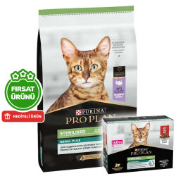 Pro Plan Kısırlaştırılmış Hindi Etli Kedi Maması 10 Kg + Pro Plan Yaş Mama 85 Gr x 10 Adet - Pro Plan