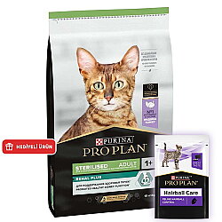 Pro Plan Kısırlaştırılmış Hindi Etli Kedi Maması 10 Kg + 14 Adet Pro Plan Hairball Pouch - Pro Plan
