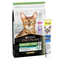 Pro Plan - Pro Plan Kısırlaştırılmış Hindi Etli Kedi Maması 10 Kg + GimCat Multi Vitamin Paste Macun