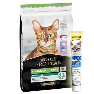 Pro Plan Kısırlaştırılmış Hindi Etli Kedi Maması 10 Kg + GimCat Multi Vitamin Paste Macun
