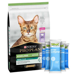 Pro Plan - Pro Plan Kısırlaştırılmış Hindi Etli Kedi Maması 10 Kg + 5 Adet Wooc Kedi Ödülü Lolipop