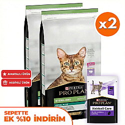 Pro Plan Kısırlaştırılmış Hindi Etli Kedi Maması 10 Kg x 2 Adet + 35 Adet Pro Plan Hairball Pouch - Pro Plan