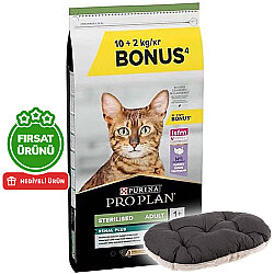 Pro Plan Kısırlaştırılmış Hindi Etli Kedi Maması 10 + 2 Kg (Toplam 12 Kg) + Ferplast Relax Kedi Yatağı - Pro Plan