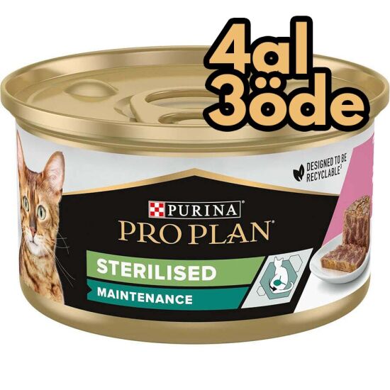Pro Plan Sterilised Ton ve Somonlu Kısırlaştırılmış Kedi Konservesi 85 Gr - 4 Al 3 Öde - 1