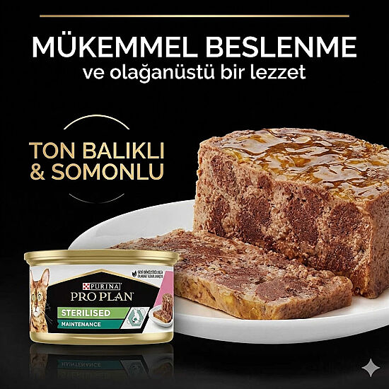 Pro Plan Sterilised Ton ve Somonlu Kısırlaştırılmış Kedi Konservesi 85 Gr - 4 Al 3 Öde - 2