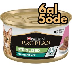 Pro Plan Sterilised Ton Balıklı, Somonlu ve Sebzeli Kısırlaştırılmış Kedi Konservesi 85 Gr - 6 Al 5 Öde - Pro Plan