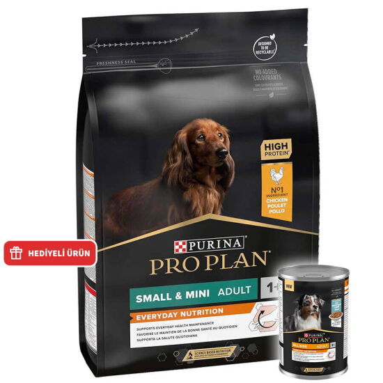 Pro Plan Tavuk Etli Küçük Irk Köpek Maması 3 Kg + Pro Plan Konserve 400 Gr - 1