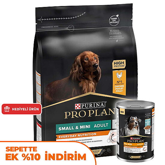 Pro Plan Tavuk Etli Küçük Irk Köpek Maması 3 Kg + Pro Plan Konserve 400 Gr - 1