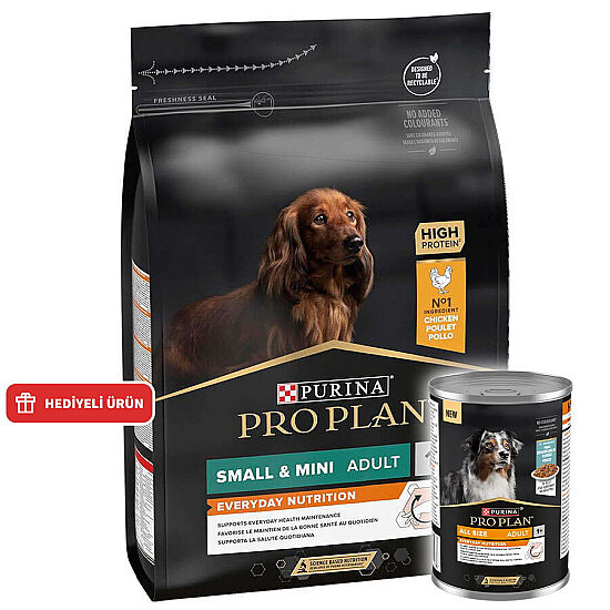 Pro Plan Tavuk Etli Küçük Irk Köpek Maması 3 Kg + Pro Plan Konserve 400 Gr - 1