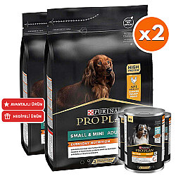 Pro Plan Tavuk Etli Küçük Irk Köpek Maması 3 Kg x 2 Adet + 3 Adet Pro Plan Konserve - Pro Plan