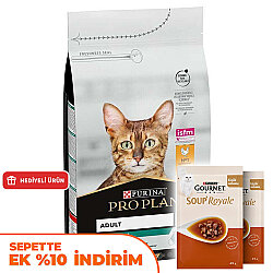 Pro Plan Tavuk Etli Kedi Maması 3 Kg + 2 Adet Gourmet Çorba - Pro Plan
