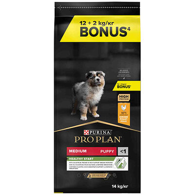 Pro Plan Tavuklu Orta Irk Yavru Köpek Maması 12 Kg + 2 Kg 