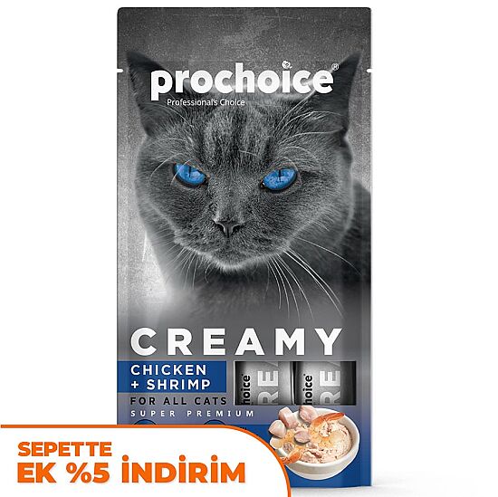 Prochoice Creamy Tavuklu ve Karidesli Krema Sıvı Kedi Ödülü 4 x 15 Gr - 1