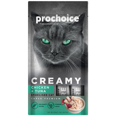 Prochoice Creamy Tavuklu ve Ton Balıklı Krema Sıvı Kedi Ödülü 4 x 15 Gr - 2