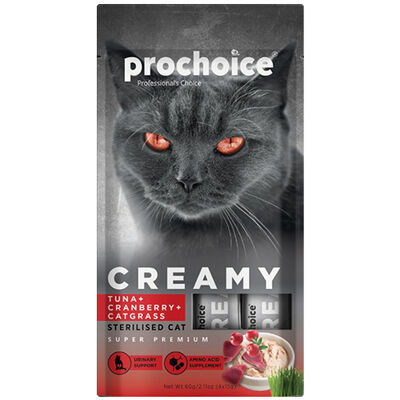 Prochoice Creamy Ton Balığı, Kızılcık ve Kedi Otlu Krema Sıvı Kedi Ödülü 4 x 15 Gr - 2