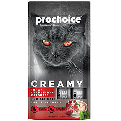 Prochoice Creamy Ton Balığı, Kızılcık ve Kedi Otlu Krema Sıvı Kedi Ödülü 4 x 15 Gr - 2