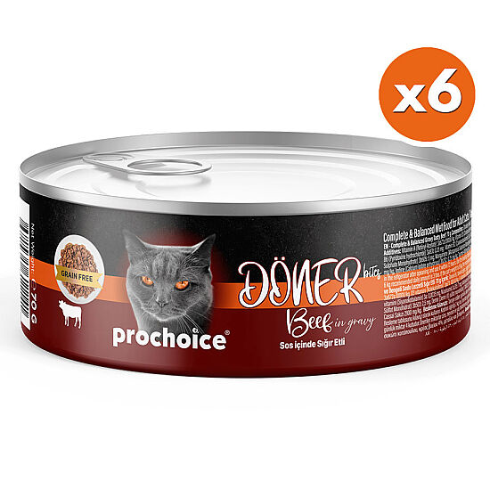 ProChoice DÖNER Bites Adult Sos İçerisinde Dana Etli (Biftekli) Kedi Yaş Maması 70 Gr x 6 Adet - 2