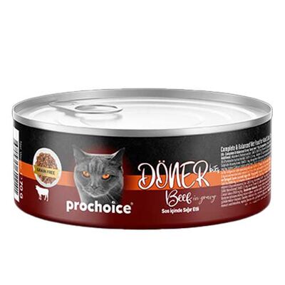 ProChoice DÖNER Bites Adult Sos İçerisinde Dana Etli (Biftekli) Kedi Yaş Maması 70 Gr x 6 Adet