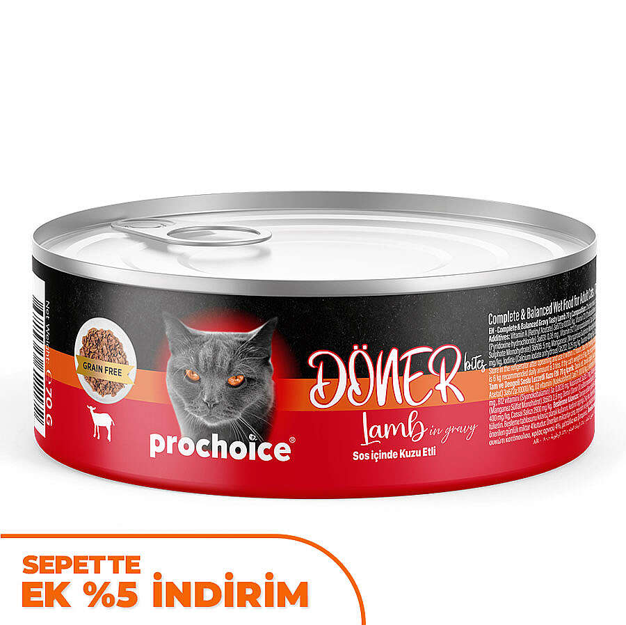 ProChoice DÖNER Bites Adult Sos İçerisinde Kuzulu Kedi Yaş Maması 70 Gr