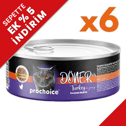 ProChoice DÖNER Bites Adult Sos İçerisinde Hindili Kedi Yaş Maması 70 Gr x 6 Adet - Pro Choice