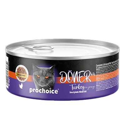 ProChoice DÖNER Bites Adult Sos İçerisinde Hindili Kedi Yaş Maması 70 Gr x 6 Adet