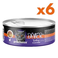 Pro Choice - ProChoice DÖNER Bites Adult Sos İçerisinde Hindili Kedi Yaş Maması 70 Gr x 6 Adet