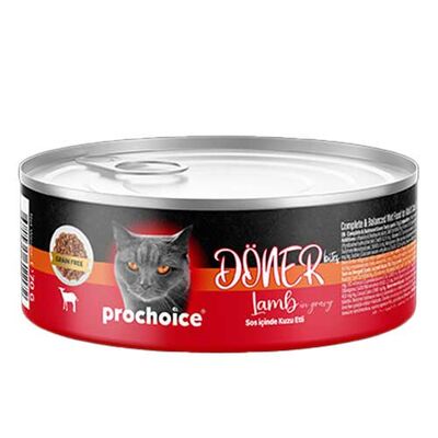 ProChoice DÖNER Bites Adult Sos İçerisinde Kuzulu Kedi Yaş Maması 70 Gr x 6 Adet - 3