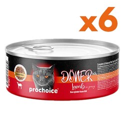 ProChoice DÖNER Bites Adult Sos İçerisinde Kuzulu Kedi Yaş Maması 70 Gr x 6 Adet - 2