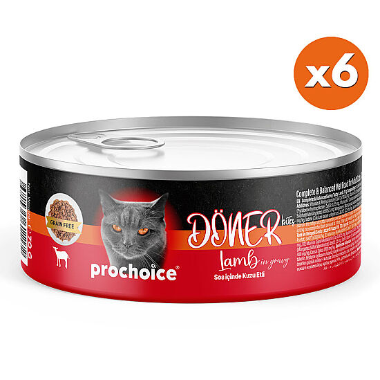 ProChoice DÖNER Bites Adult Sos İçerisinde Kuzulu Kedi Yaş Maması 70 Gr x 6 Adet - 2