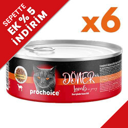 Pro Choice - ProChoice DÖNER Bites Adult Sos İçerisinde Kuzulu Kedi Yaş Maması 70 Gr x 6 Adet