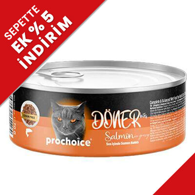 ProChoice DÖNER Bites Adult Sos İçerisinde Somonlu Kedi Yaş Maması 70 Gr - 1