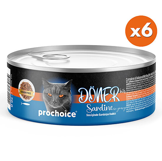 ProChoice DÖNER Bites Adult Sos İçerisinde Sardalyalı Kedi Yaş Maması 70 Gr x 6 Adet - 2