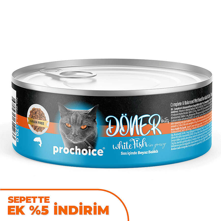 ProChoice DÖNER Bites Adult Sos İçerisinde Balıklı Kedi Yaş Maması 70 Gr