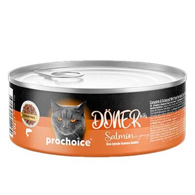 ProChoice DÖNER Bites Adult Sos İçerisinde Somonlu Kedi Yaş Maması 70 Gr X 6 Adet