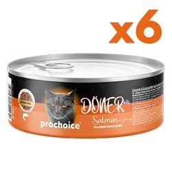 Pro Choice - ProChoice DÖNER Bites Adult Sos İçerisinde Somonlu Kedi Yaş Maması 70 Gr X 6 Adet