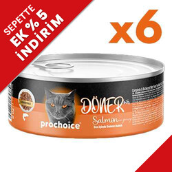 Pro Choice - ProChoice DÖNER Bites Adult Sos İçerisinde Somonlu Kedi Yaş Maması 70 Gr X 6 Adet