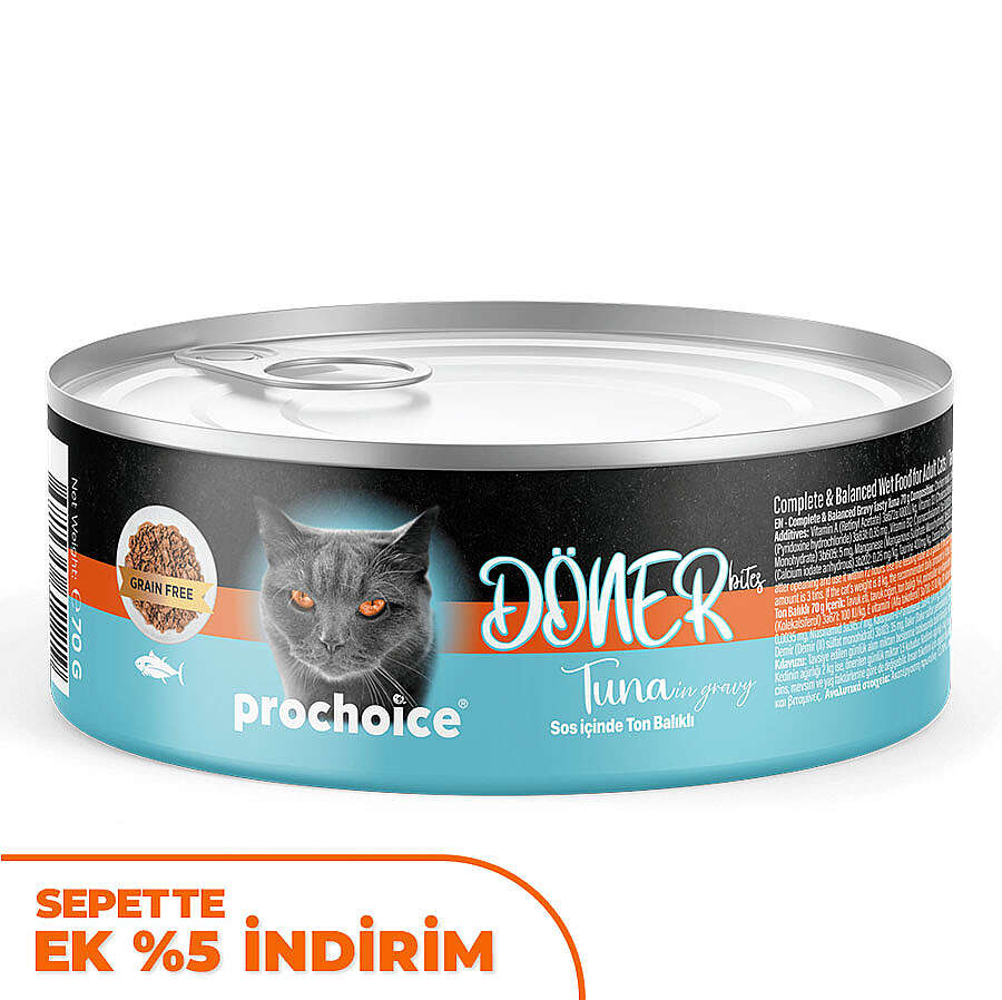 ProChoice DÖNER Bites Adult Sos İçerisinde Ton Balıklı Kedi Yaş Maması 70 Gr