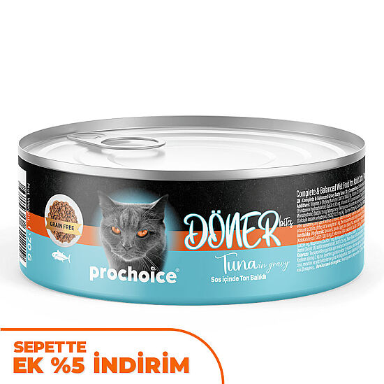 ProChoice DÖNER Bites Adult Sos İçerisinde Ton Balıklı Kedi Yaş Maması 70 Gr - 1