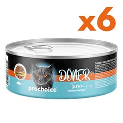 Pro Choice - ProChoice DÖNER Bites Adult Sos İçerisinde Ton Balıklı Kedi Yaş Maması 70 Gr x 6 Adet