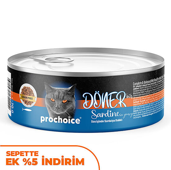 ProChoice DÖNER Bites Adult Sos İçerisinde Sardalyalı Kedi Yaş Maması 70 Gr - 1