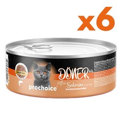 Pro Choice - ProChoice DÖNER Bites Kitten Sos İçerisinde Somonlu Yavru Kedi Yaş Maması 70 Gr x 6 Adet