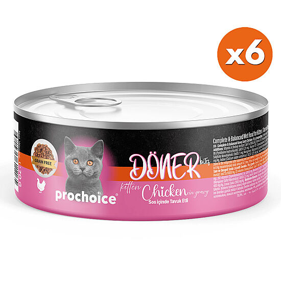 ProChoice DÖNER Bites Kitten Sos İçerisinde Tavuklu Yavru Kedi Yaş Maması 70 Gr x 6 Adet - 2