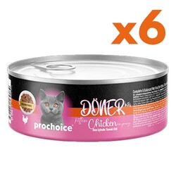 Pro Choice - ProChoice DÖNER Bites Kitten Sos İçerisinde Tavuklu Yavru Kedi Yaş Maması 70 Gr x 6 Adet