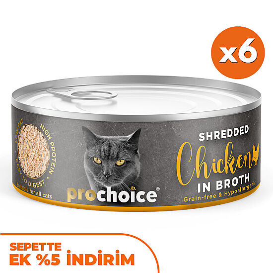 ProChoice Hypo-Allergenic Sos İçinde Parça Tavuk Etli Tahılsız Kedi Konservesi 70 Gr x 6 Adet - 1
